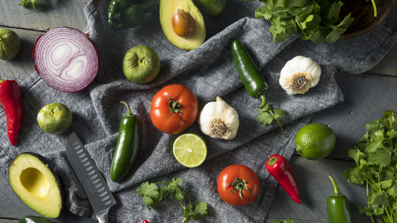 Ingredients for Mexican spread