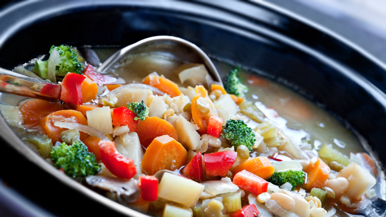 Vegetable stew in a slow cooker