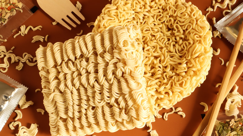 Instant ramen on a table