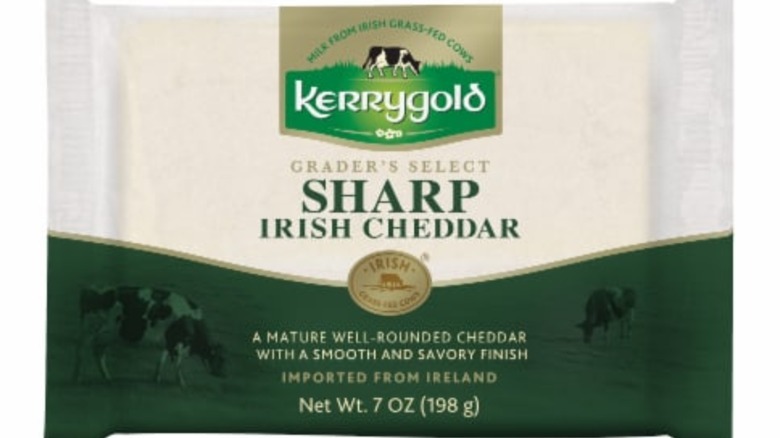 A block of Kerrygold sharp Irish cheddar