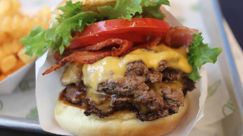 Shake Shack burger with bacon
