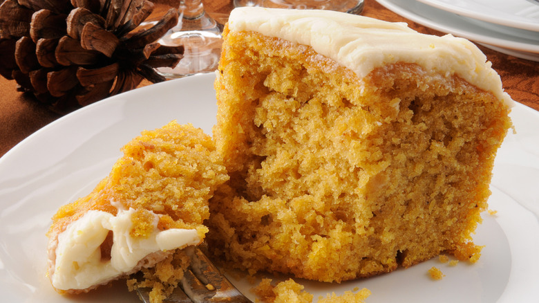 Slice of pumpkin cake