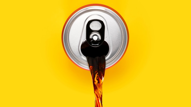 Soda pouring out of can