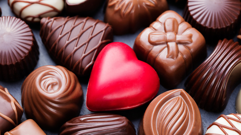Assortment of Valentine's Day chocolates