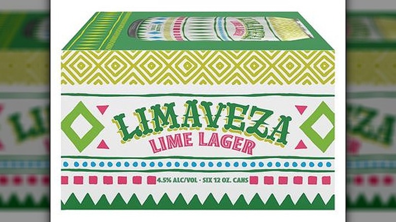 A 6-pack of Limaveza Lime Lager in green and white packaging