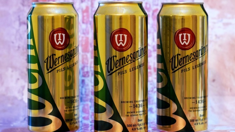 3 cans of Wernesgrüner Pils