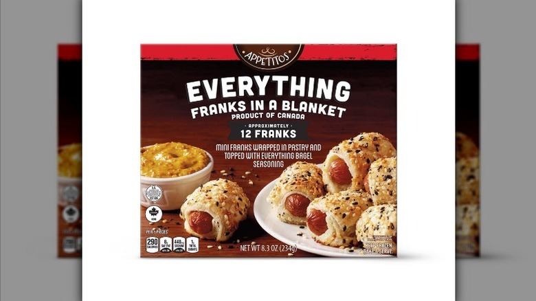 Everything franks in a blanket on white background