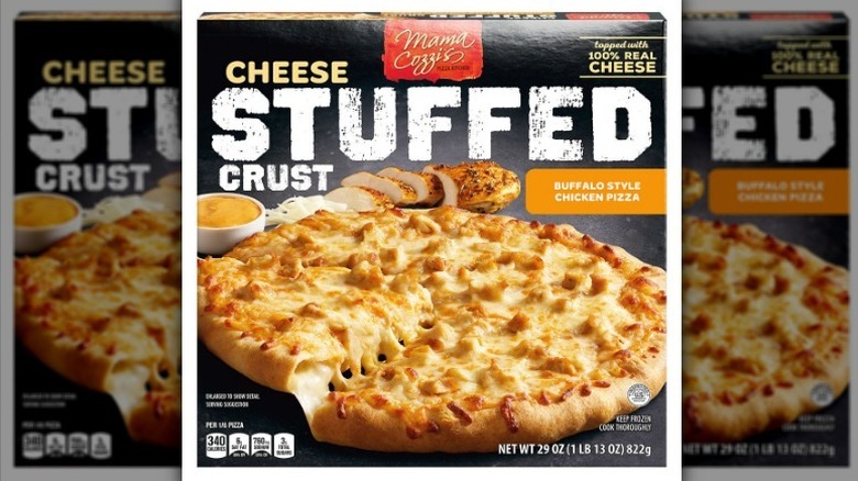 Cheese stuffed crust pizza on white background