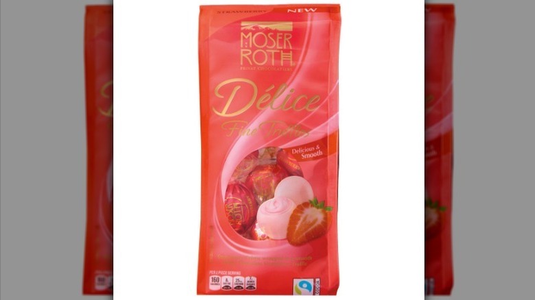 Moser Roth truffles on white background