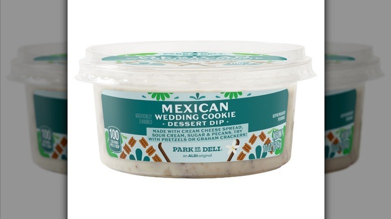 Mexican wedding cookie dessert dip on white background