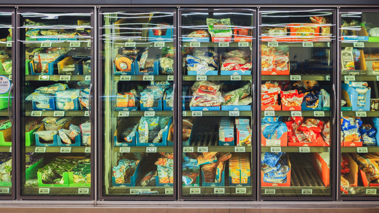 Frozen food section of Aldi