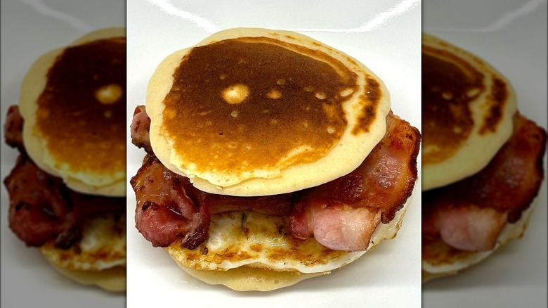 homemade bacon mcgriddle sandwich 