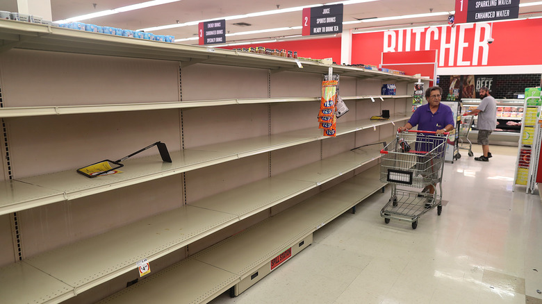Empty shelves at Winn-Dixie