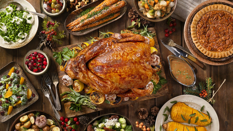 Thanksgiving meal table display