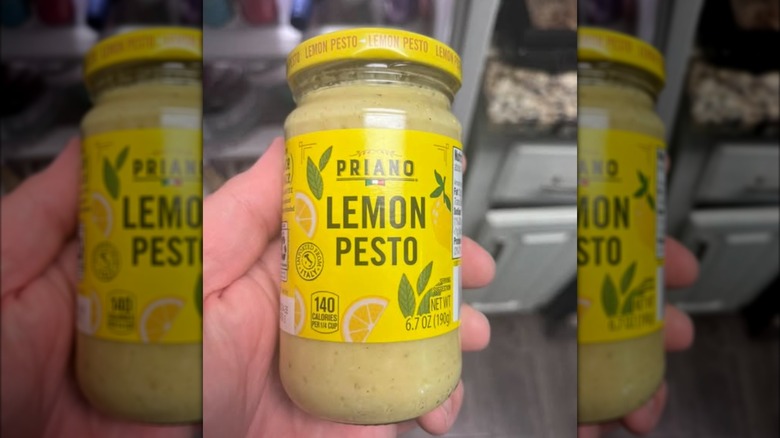 Jar of Priano lemon pesto from Aldi