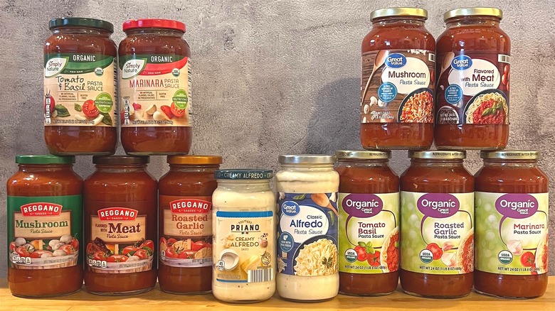 Jars of pasta sauce