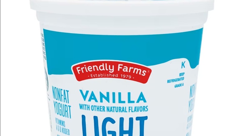 Aldi Friendly Farms yogurt close up