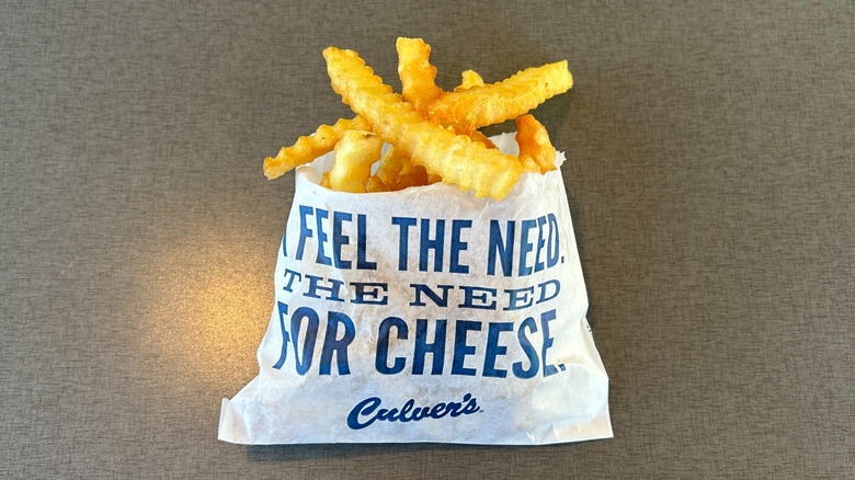 Package of crinkle cut fries from Culver's