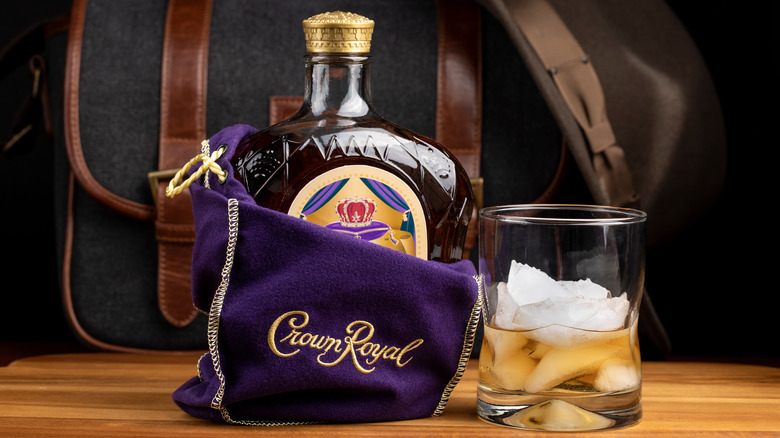Canadian Crown Royal whisky in bag