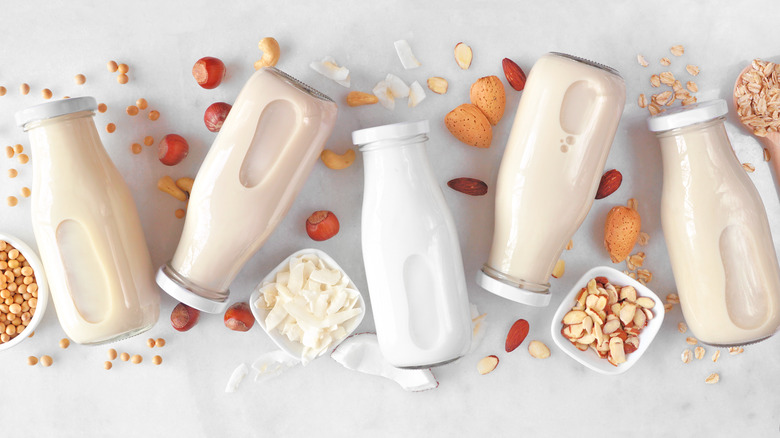 bottled oat milk with ingredients 