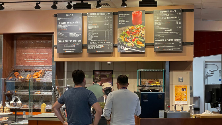 People ordering at Panera Bread