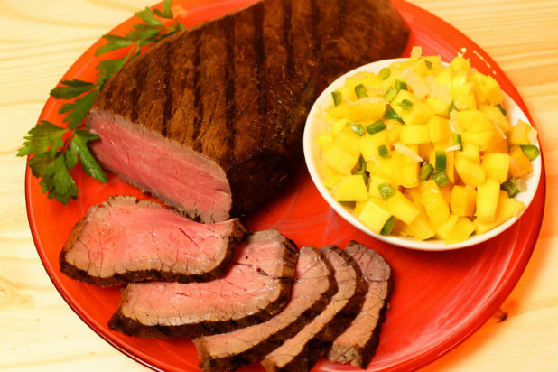 Tex-Mex London Broil with Mango-Lime Salsa Recipe