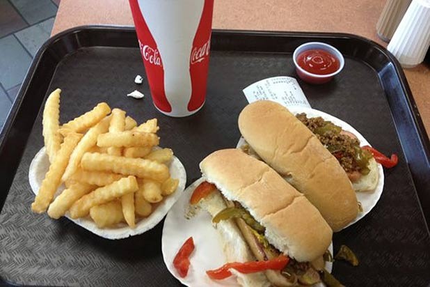 5) Schaller's Drive-In, Rochester, N.Y.: Meat Sauce, Mustard, Onions