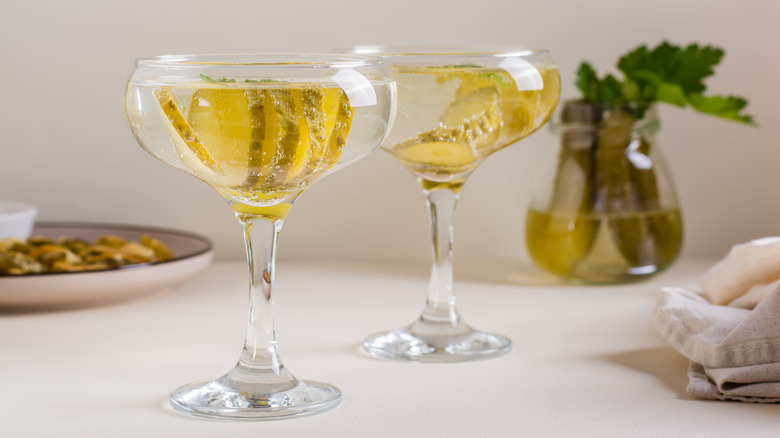 Two pickle martinis 