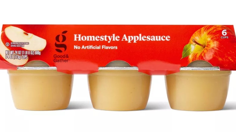 3-pack of good & gather brand applesauce
