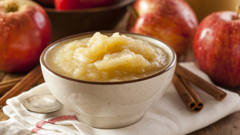 Bowl of cinnamon applesauce