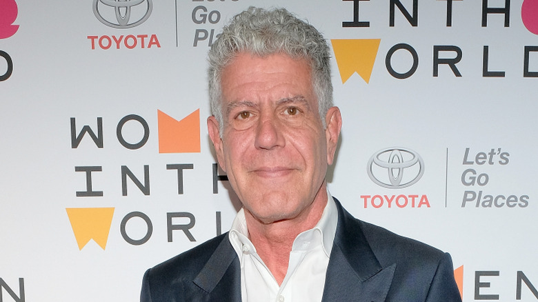 Close up of Anthony Bourdain smiling