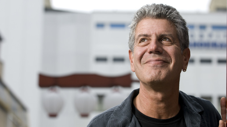 anthony bourdain looking up
