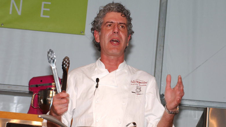 anthony bourdain in his chef's whites