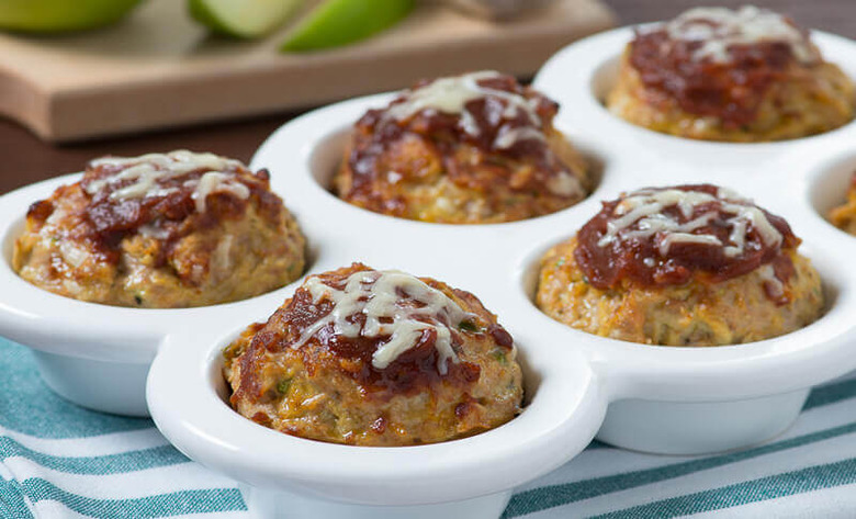 Apple Cheddar Chicken Meatloaves