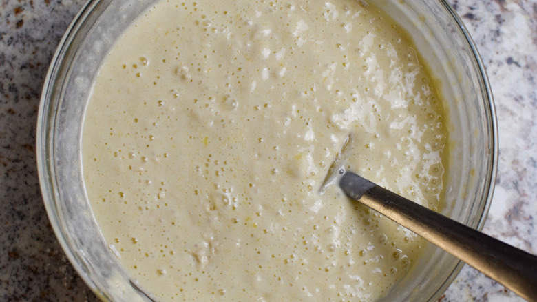 pancake batter in bowl