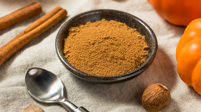 A homemade Pumpkin Pie Spice blend in a dish