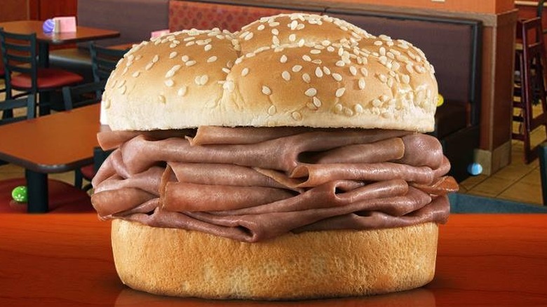Arby's roast beef sandwich aka Arby's super sandwich