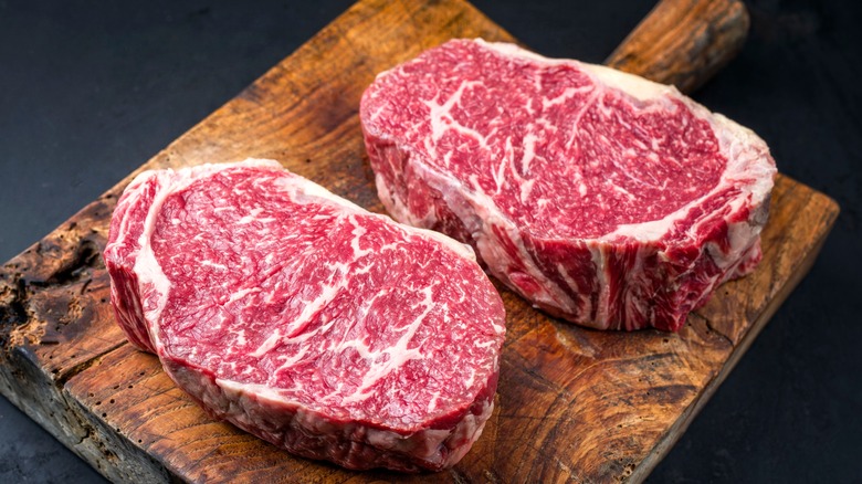 Thick wagyu steaks