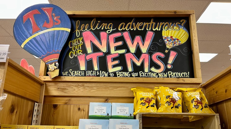 Trader Joe's New Items sign