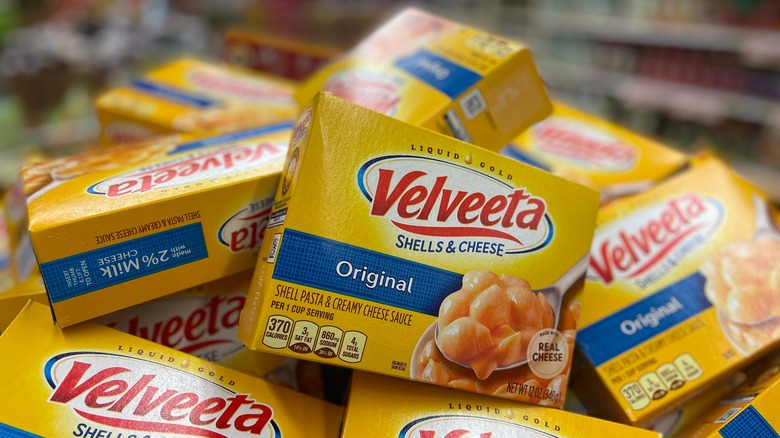 boxes of velveeta shells and cheese