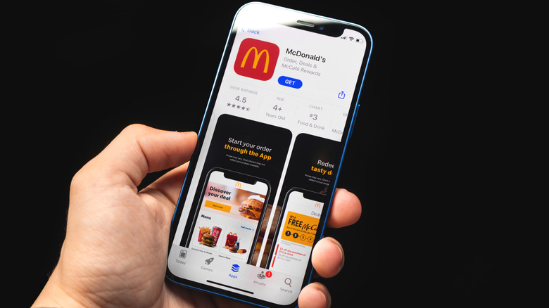 McDonald's app on phone