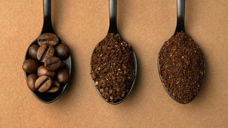 Coffee beans and ground coffee