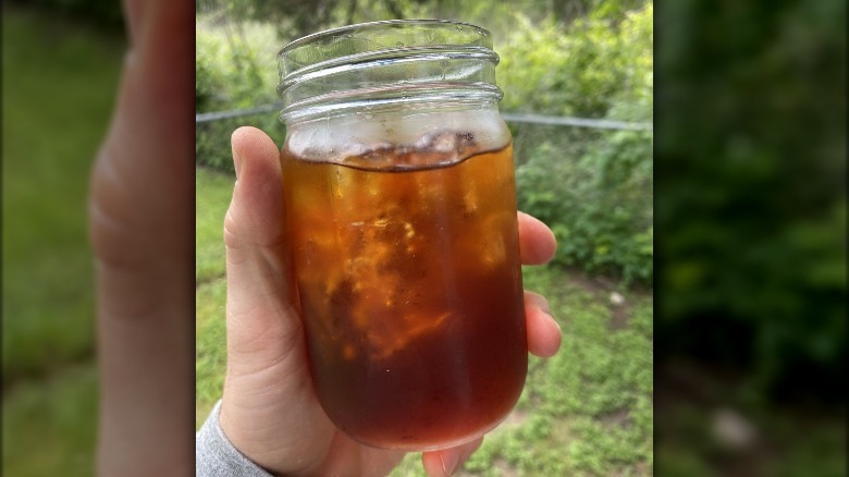 Homemade cold brew in jar