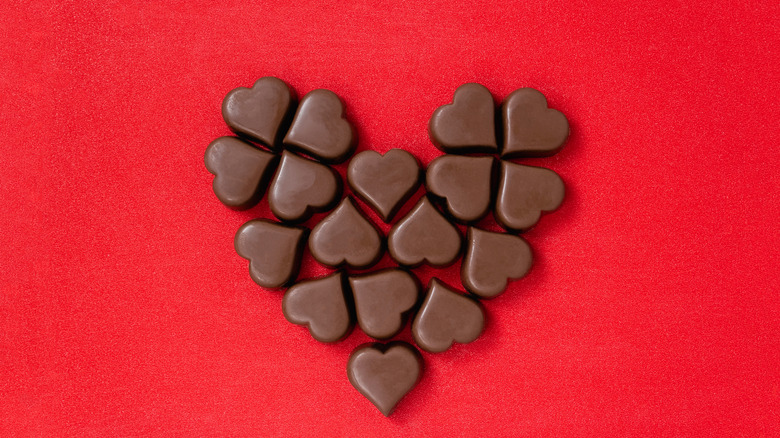 Chocolate candy in the shape of a heart