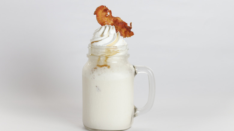 milkshake with bacon on top