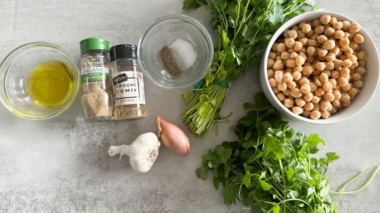 ingredients for baked falafel