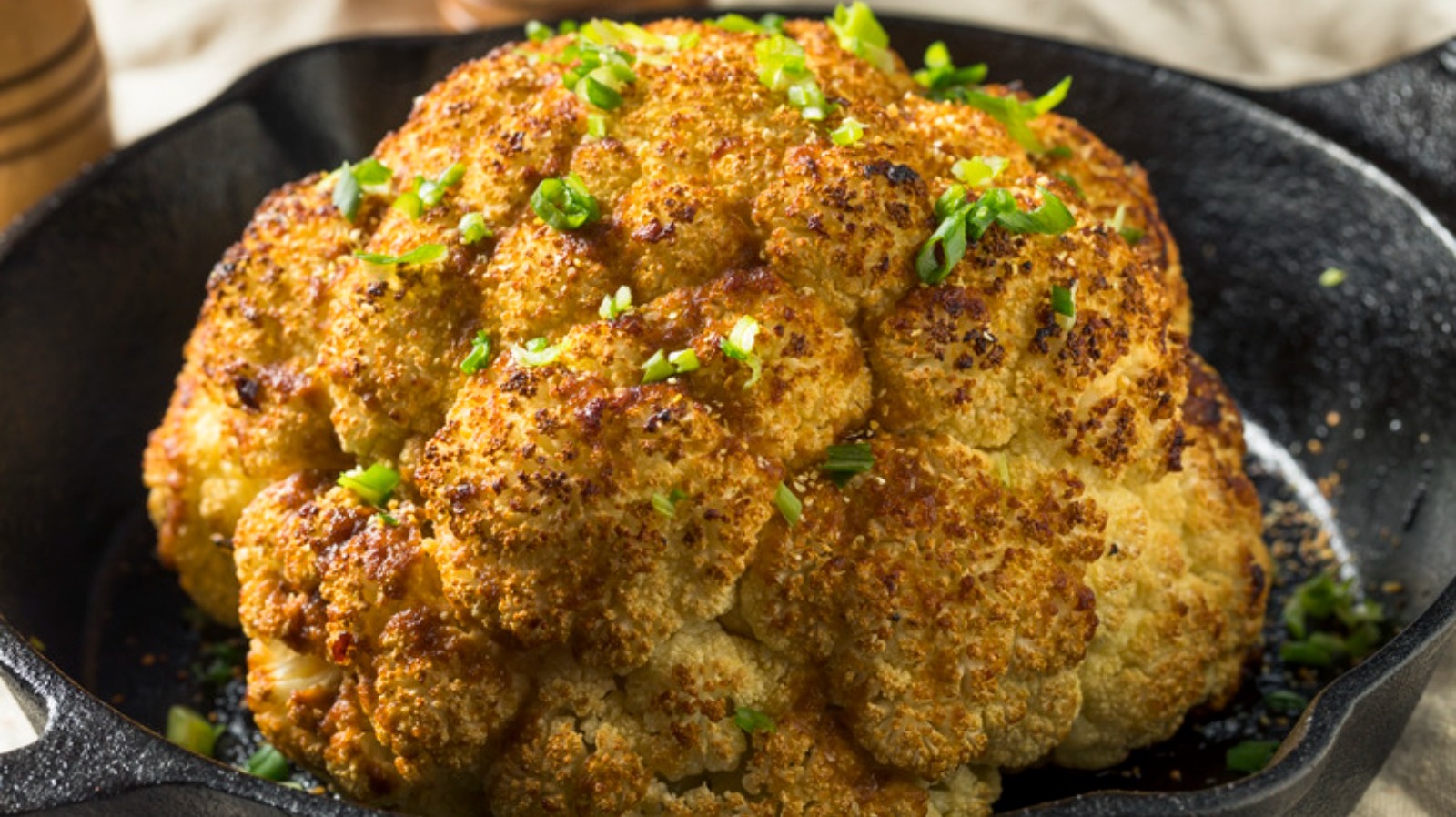 Baked Whole Cauliflower With Indian Spices And Mint