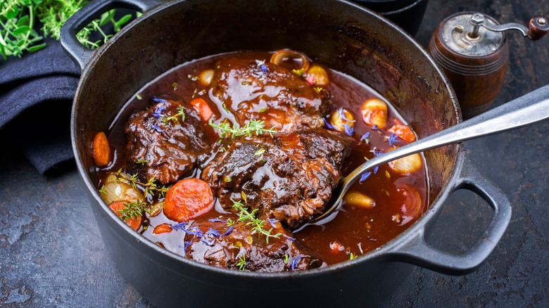 Braised pot roast and veggies