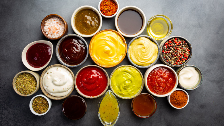 An assortment of sauces