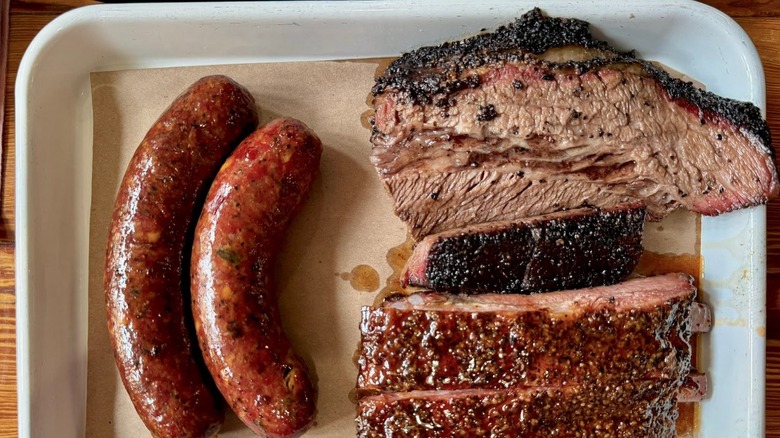 Brisket and sausage at Burnt Bean Co.